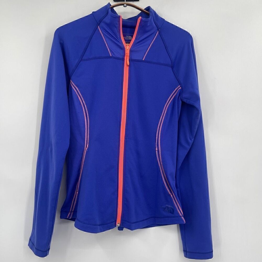 The North Face Blue Orange Short Sleeve Full-Zip Activewear Jacket Small